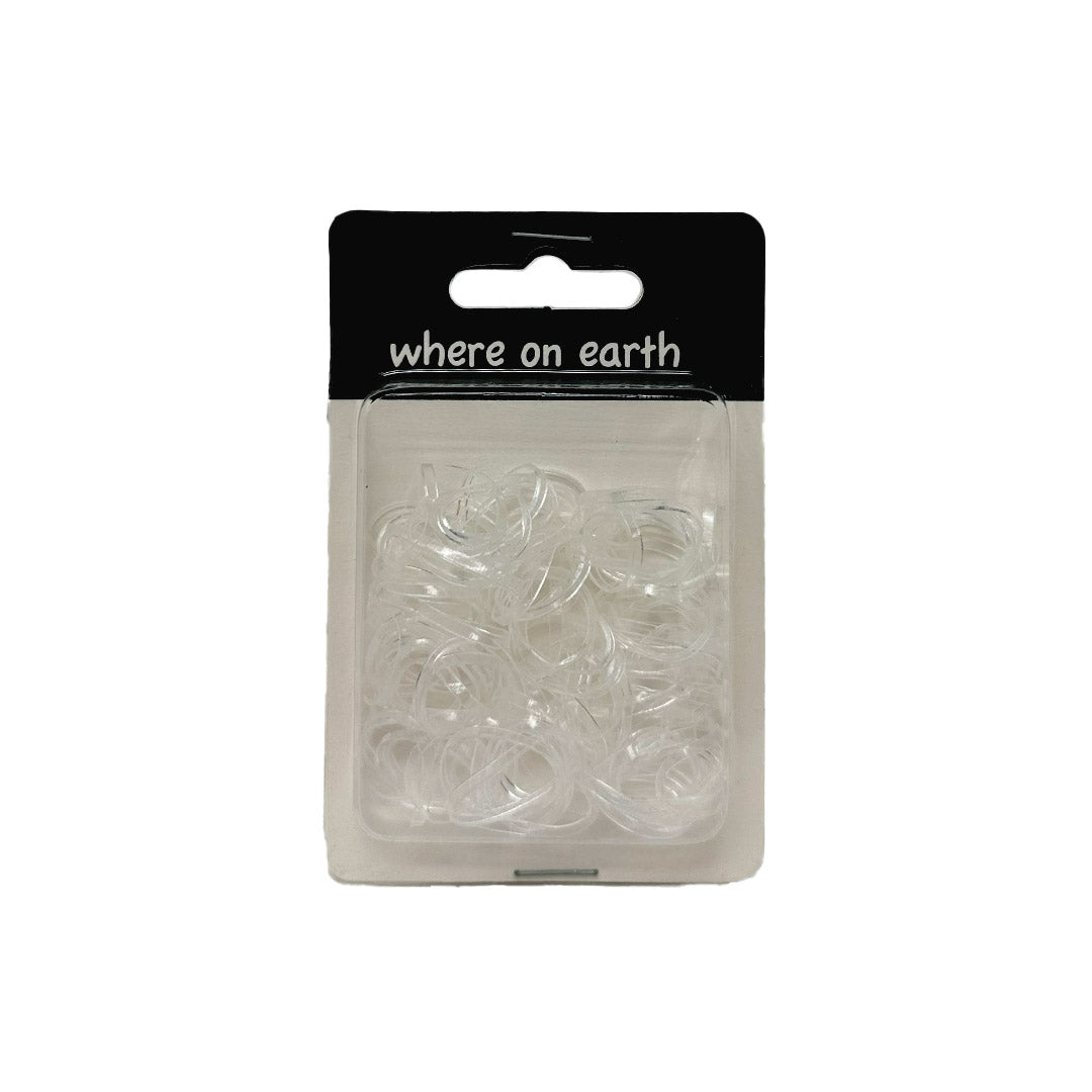 Where on Earth Elastic Hair Ties Clear Small