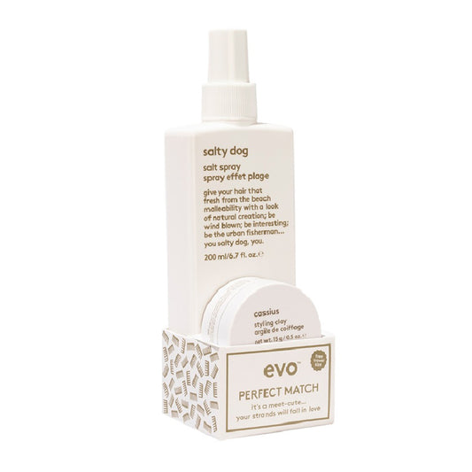 Evo salty dog salt spray bottle on a white background