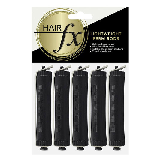 Hair FX Lightweight Perm Rods 17mm Black 5pc - Price Attack